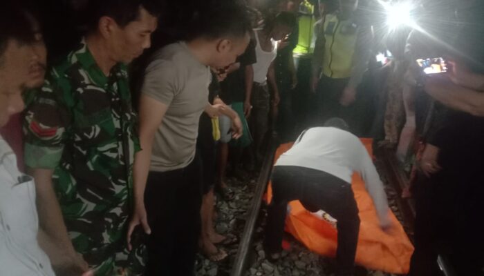 Pria  Remaja Tertidur Di Bantaran Rel, Tewas Terlindas Kereta Api