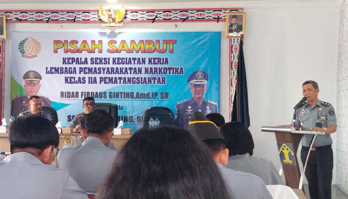 Lapas Narkotika Kelas IIA Pematangsiantar Gelar Pisah Sambut Kasi Giatja