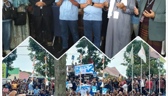 Pencabutan Nomor urut, Ribuan Massa Antar Pasangan Anton Saragih dan Benny Gusman Sinaga Menuju KPU Simalungun 