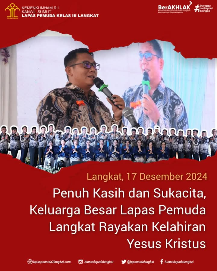 Penuh Kasih dan Sukacita, Keluarga Besar Lapas Pemuda Langkat Rayakan Kelahiran Yesus Kristus