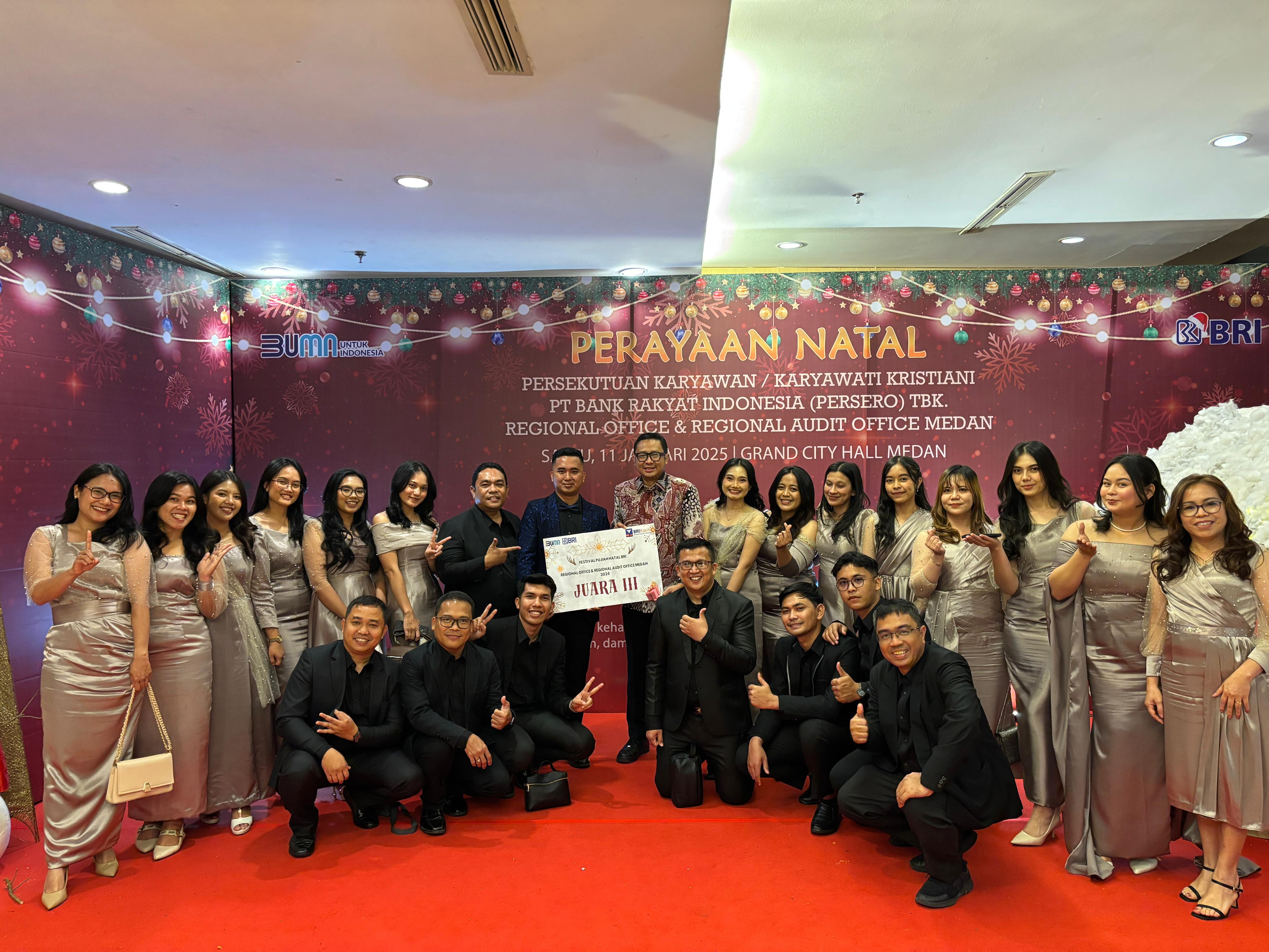 BRI BO Balige Sabet Juara III di Festival Pujian Natal BRI 2024 Medan