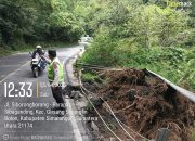Himbauan Polres Simalungun Waspada Lokasi Longsor dan Pohon Tumbang di Jalan Lintas Parapat