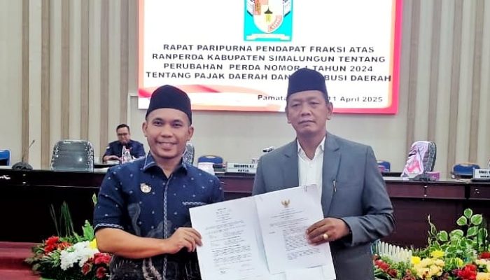 DPRD Simalungun  Setujui Ranperda Perubahan Perda Tentang Pajak dan Retribusi Daerah