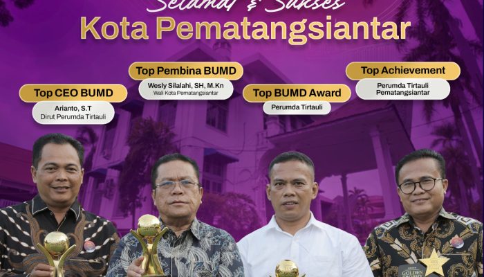 Perusahaan Umum Daerah  Air Minum Tirta Uli Pematangsiantar meraih empat penghargaan di ajang TOP BUMD Awards 2025