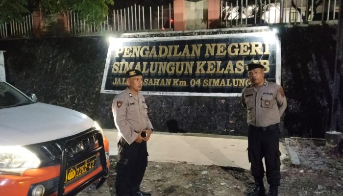 Antisipasi Tindak Pidana, Sat Pam Obvit Polres Simalungun Laksanakan Patroli Blue Light 