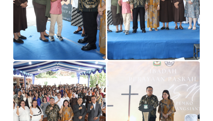 Wali Kota Pematangsiantar Wesly Silalahi, Ketua TP PKK Ny Liswati Wesly Silalahi Mengikuti Ibadah Perayaan Paskah bersama Aparatur Sipil Negara  Pemerintah Kota  Pematangsiantar