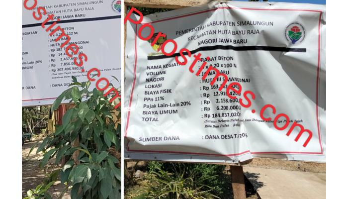 Dugaan Mark-Up Dana Desa di Nagori Jawa Baru, Proyek Rabat Beton Bernilai Ratusan Juta 