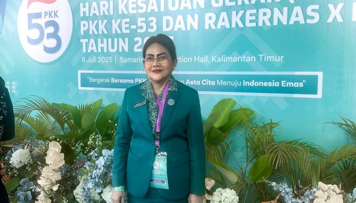 Ketua TP PKK Kota Pematangsiantar Ny Liswati Wesly Silalahi menghadiri Puncak Peringatan Hari Kesatuan Gerak PKK 