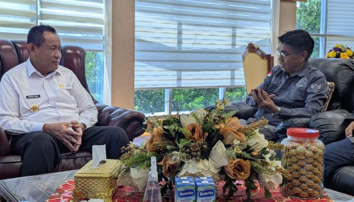 Bahas UKW Akbar Indonesia Timur, Gubernur Gorontalo Terimah Ketum PJS 