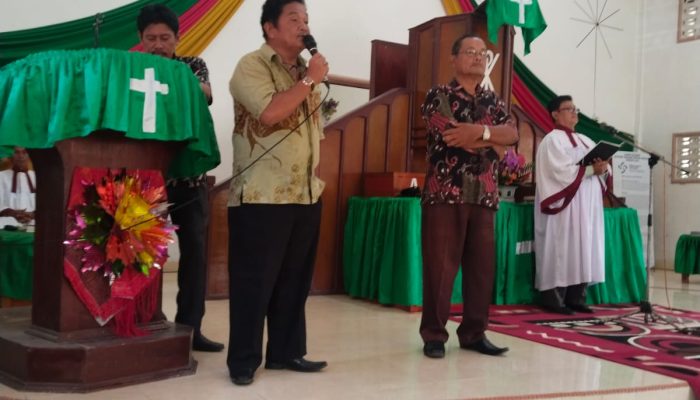 Polsek Bosar Maligas Hadir di Tengah Jemaat HKBP Exaudi