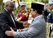 Presiden Prabowo Sambut Hangat Presiden Ramaphosa di Istana Merdeka
