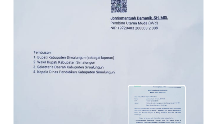 BKPSDM Simalungun Bantah Surat Edaran Palsu Soal Mutasi Guru