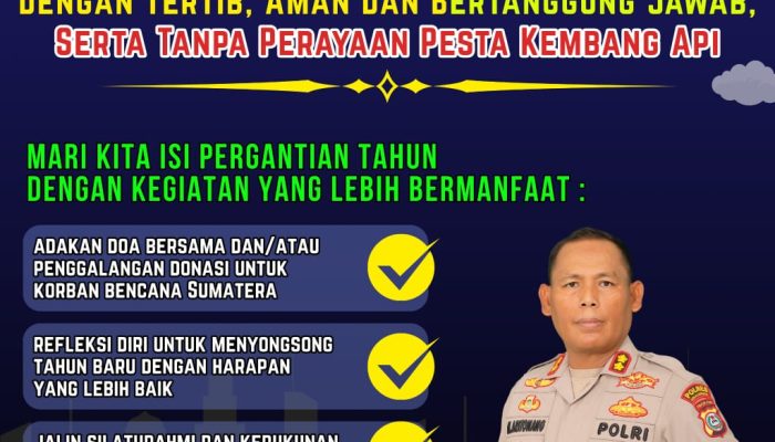 Kapolres Simalungun Imbau Warga Rayakan Tahun Baru 2026 Tanpa Kembang Api