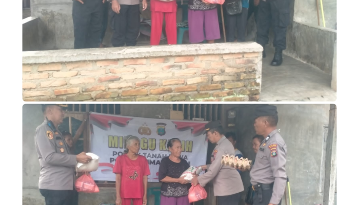 Minggu Kasih Polres Simalungun, Polsek Tanah Jawa Berbagi Sembako