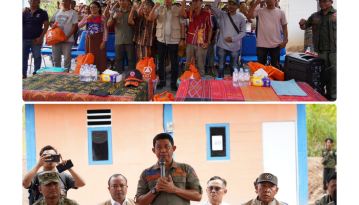 Kepala BNPB Tinjau Huntara, Serahkan Bantuan di Taput