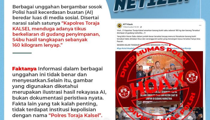 Humas Polres Simalungun Tegaskan Foto “Kapolres Toraja Kalsel” Hoaks Rekayasa AI