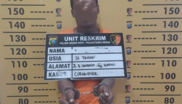 Tekab Polsek Medan Kota Ringkus Residivis Pelaku Curanmor di Sozo Dental