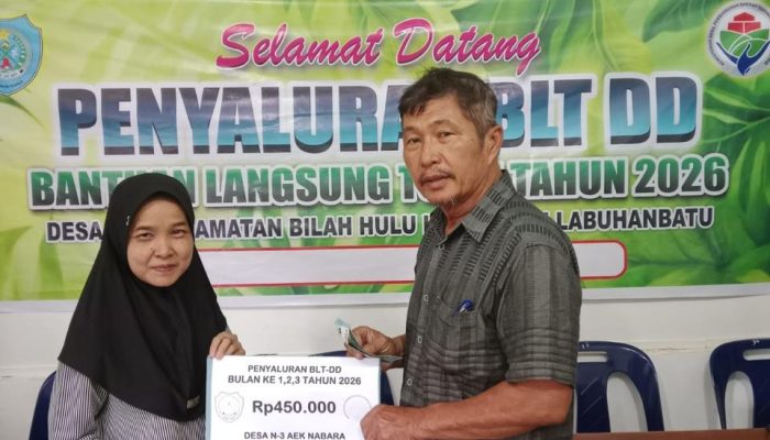 BLT Desa N-3 Aek Nabara Januari–Maret 2026 Disalurkan, Tiga KPM Terima Bantuan