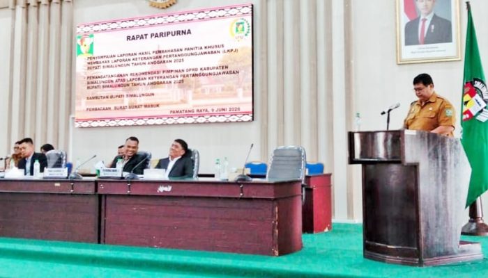DPRD Simalungun Sampaikan Rekomendasi atas LKPj Bupati Tahun 2025