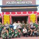 Geruduk Mapolsek Medan Kota, Danramil 04/MK, Danramil 05/MB/ dan Camat Medan Kota ucapkan Selamat Hari Bhayangkara ke 80