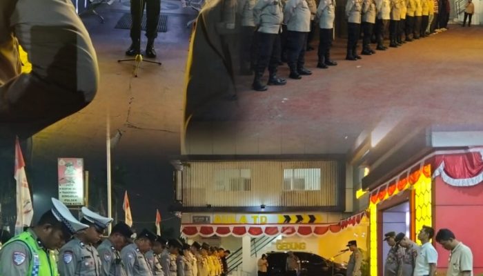 Kapolsek Medan Kota, AKP Feriawan, Pimpin Apel Malam Siaga 1 