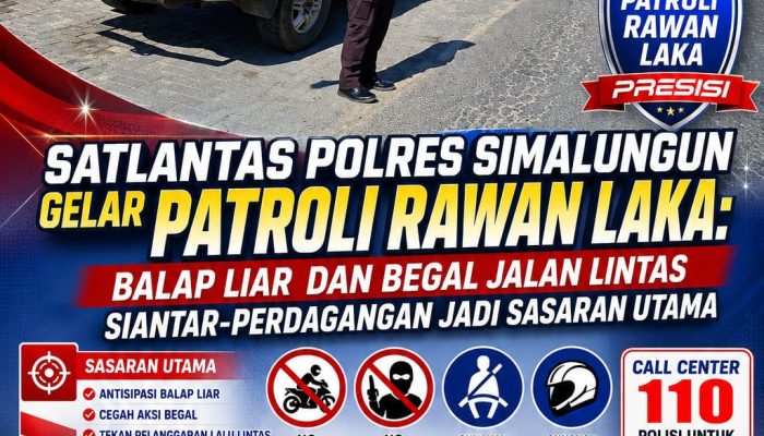Satlantas Polres Simalungun Intensifkan Patroli di Jalinsum Siantar–Perdagangan