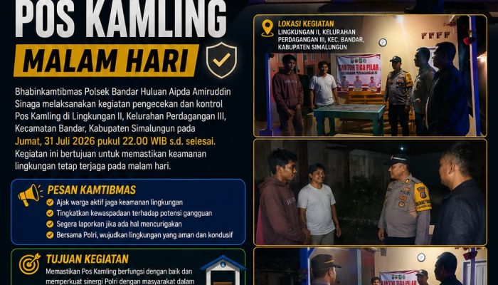 Bhabinkamtibmas Bandar Huluan Rutin Kontrol Pos Kamling