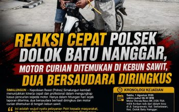 Polsek Dolok Batu Nanggar Ungkap Curanmor, Dua Bersaudara Ditangkap