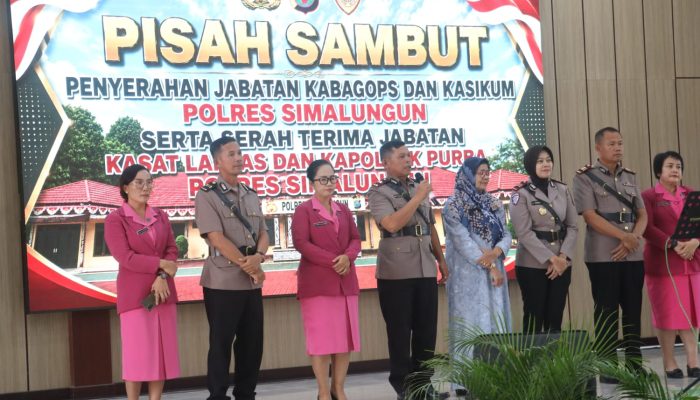 Kapolres Simalungun Pimpin Pisah Sambut Empat Pejabat