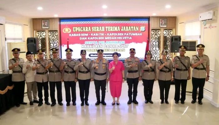 Kapolrestabes Medan Pimpin Sertijab Sejumlah PJU dan Kapolsek