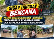 Banjir Rendam 4 Rumah di Haranggaol, Polres Simalungun Turun Tangan