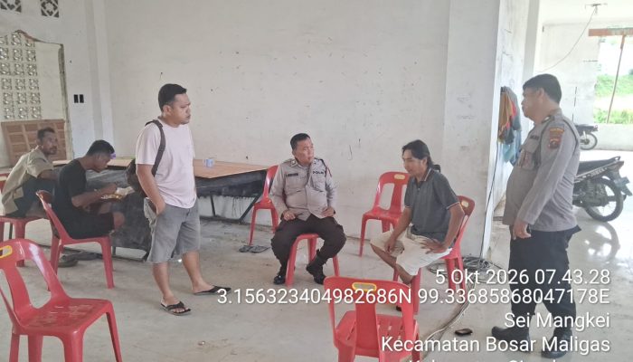 Respons Aduan Halo Kapolres, Polsek Bandar Huluan Cek Pencurian Islamic Center